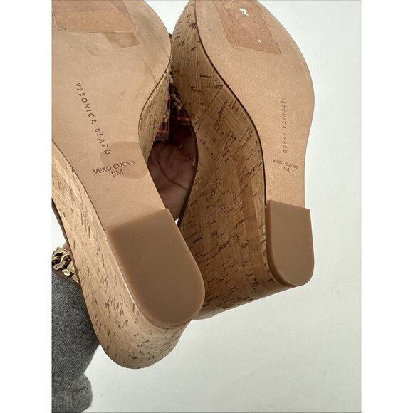 Veronica Beard Women's Size 9 Brown  Neutral Dali Woven Wedge Sandals Shoes - Picture 10 of 11